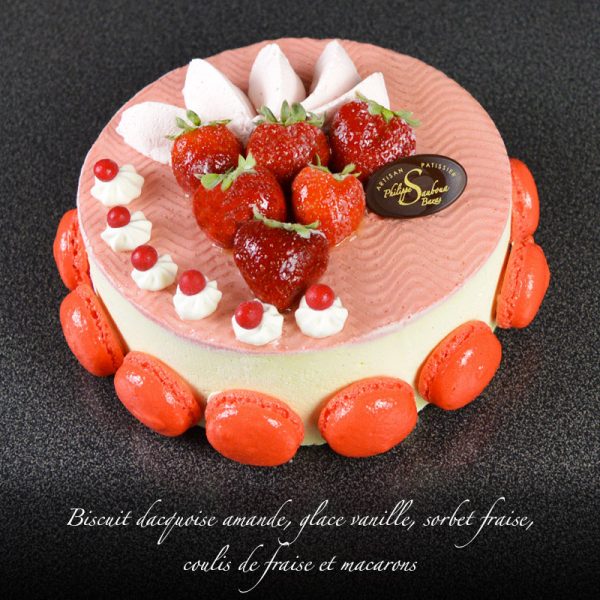 Glace dessert vanille fraise